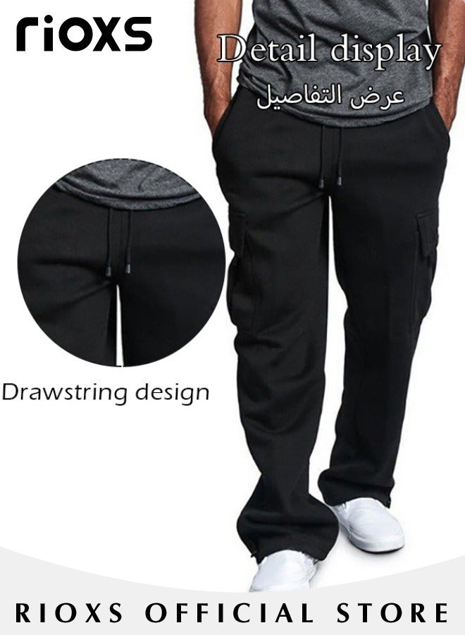 Comfortable Joggers for Men, Casual Work Trousers, Cargo Jogging Tracksuit Bottoms, Drawstring Sweatpants with Multiple Pockets, Loose Cargo Sweatpants, Suitable for Outdoor Activities and Daily Leisure