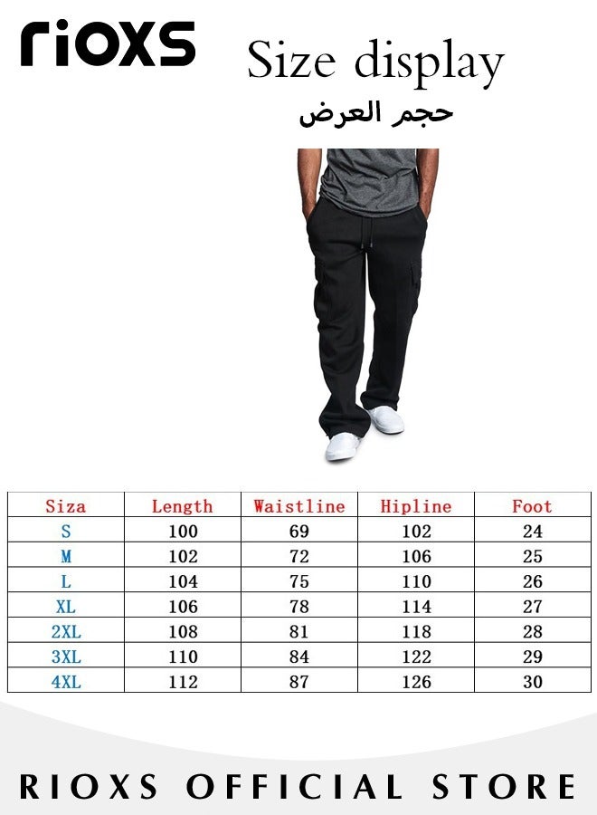 Comfortable Joggers for Men, Casual Work Trousers, Cargo Jogging Tracksuit Bottoms, Drawstring Sweatpants with Multiple Pockets, Loose Cargo Sweatpants, Suitable for Outdoor Activities and Daily Leisure