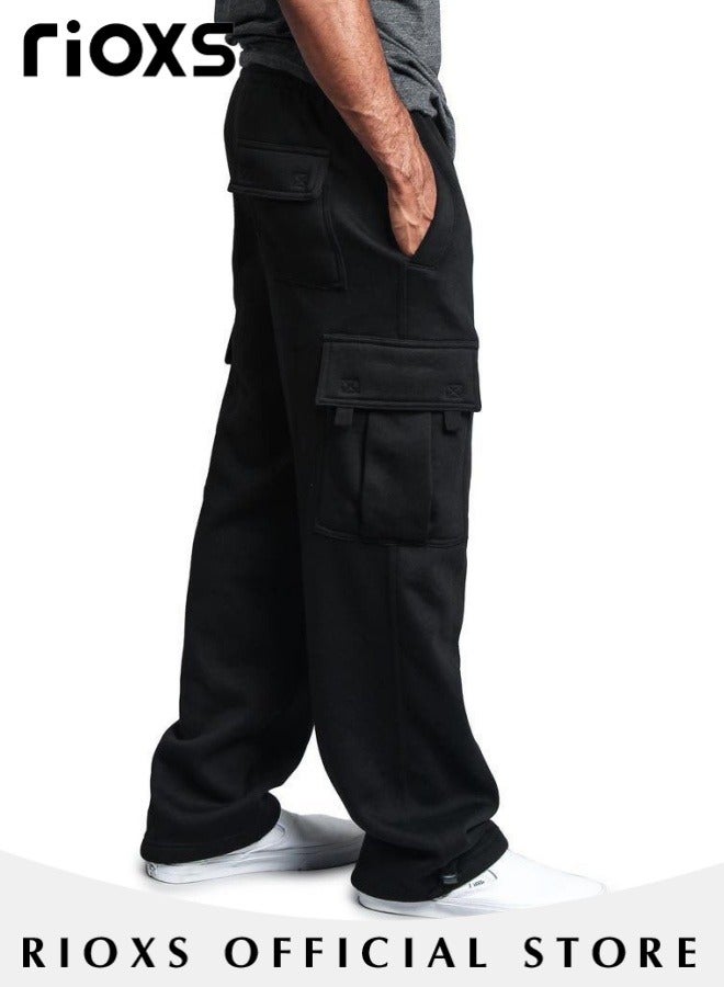 Comfortable Joggers for Men, Casual Work Trousers, Cargo Jogging Tracksuit Bottoms, Drawstring Sweatpants with Multiple Pockets, Loose Cargo Sweatpants, Suitable for Outdoor Activities and Daily Leisure