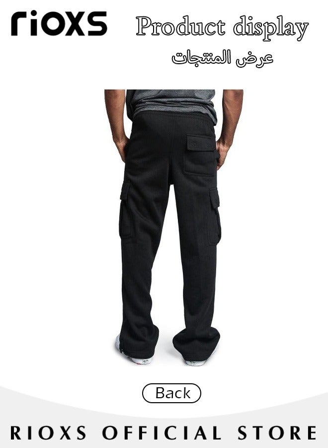 Comfortable Joggers for Men, Casual Work Trousers, Cargo Jogging Tracksuit Bottoms, Drawstring Sweatpants with Multiple Pockets, Loose Cargo Sweatpants, Suitable for Outdoor Activities and Daily Leisure