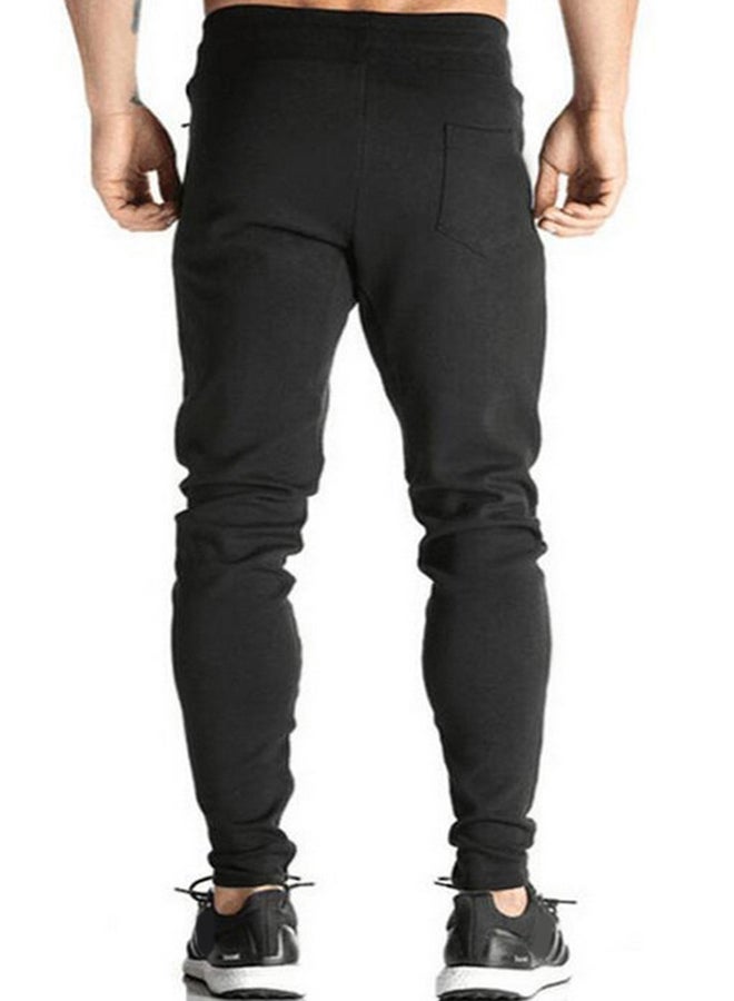 Solid Pattern Skinny Fit Joggers Black