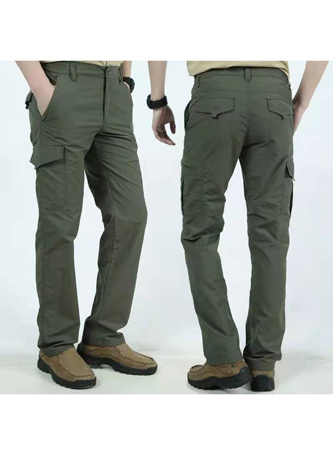 Waterproof Slim Fit Cargo Pants With Pockets Green