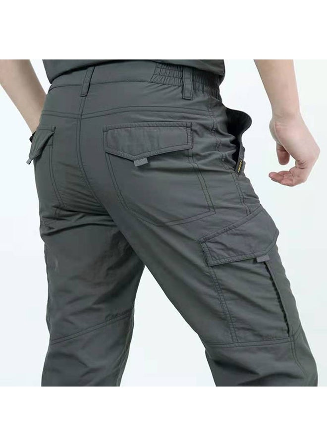 Waterproof Slim Fit Cargo Pants With Pockets Green