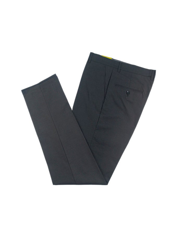 Solid Formal Pants With Side Pockets Grey