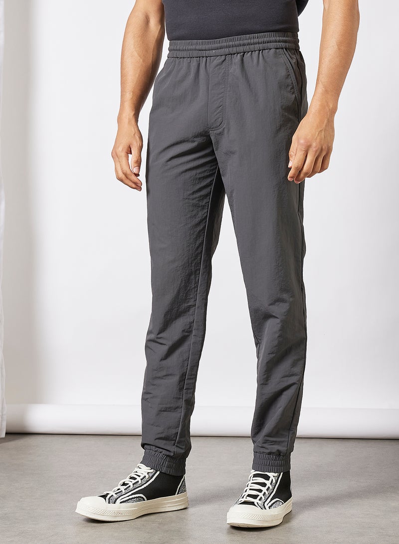 Elastic Waist Pants Grey