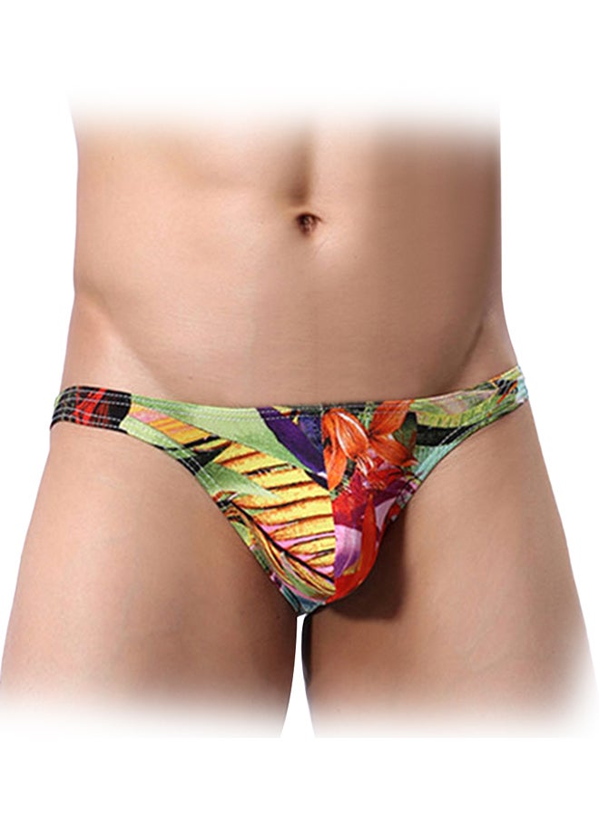 Floral Printed Low-Rise Briefs Green/Red/Yellow