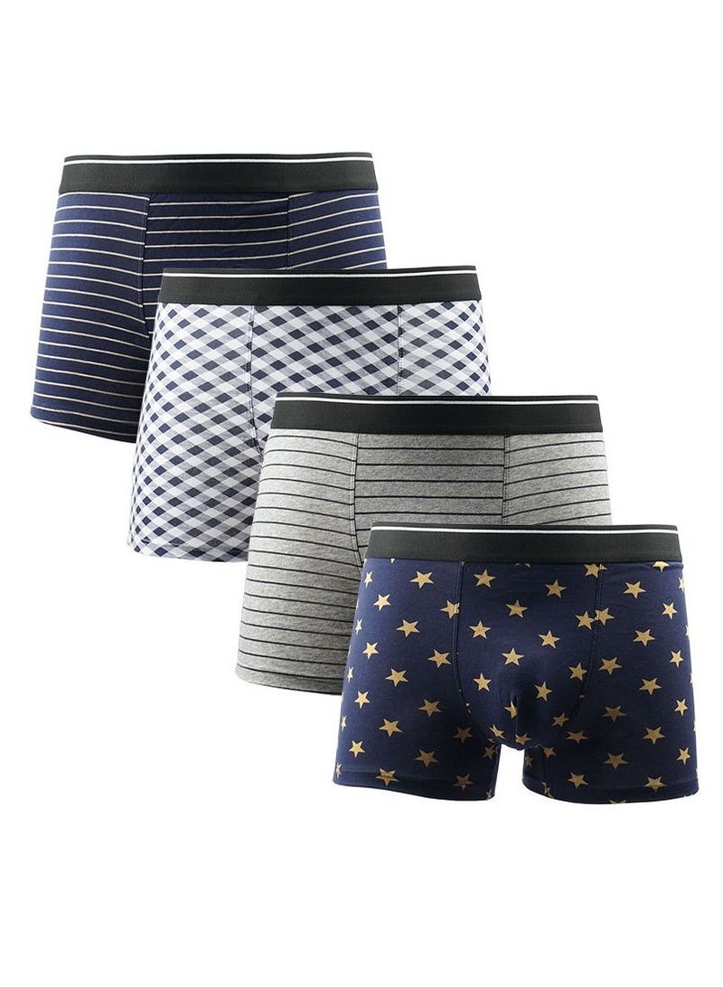 4PCS Men Breathable Underwear Brief Boxers Sets