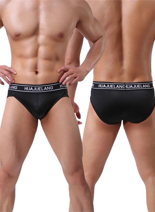 Men's Low Waist Underwear Briefs Black