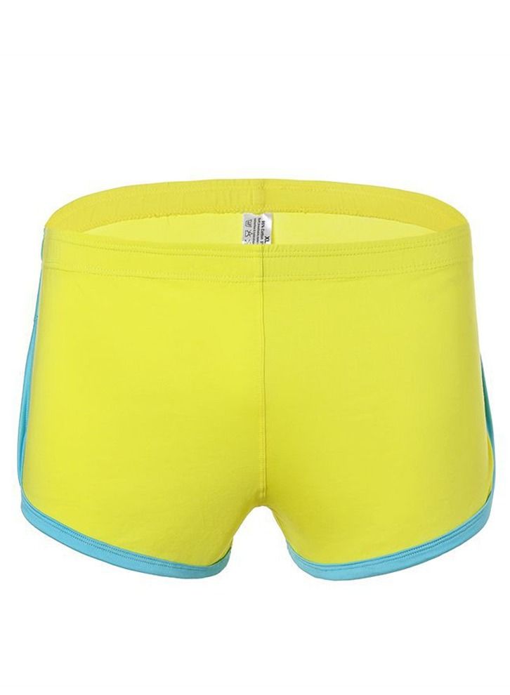 Flat Angle Low Waist Sports Underwear Yellow