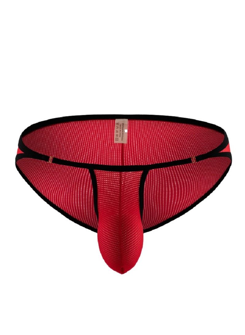 Men's Low Waist Underwear Briefs Red