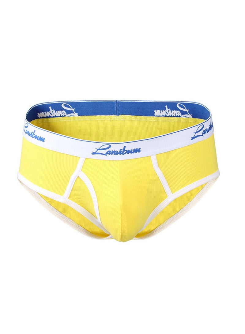 Cotton Mid-rise Men's Underwear Yellow