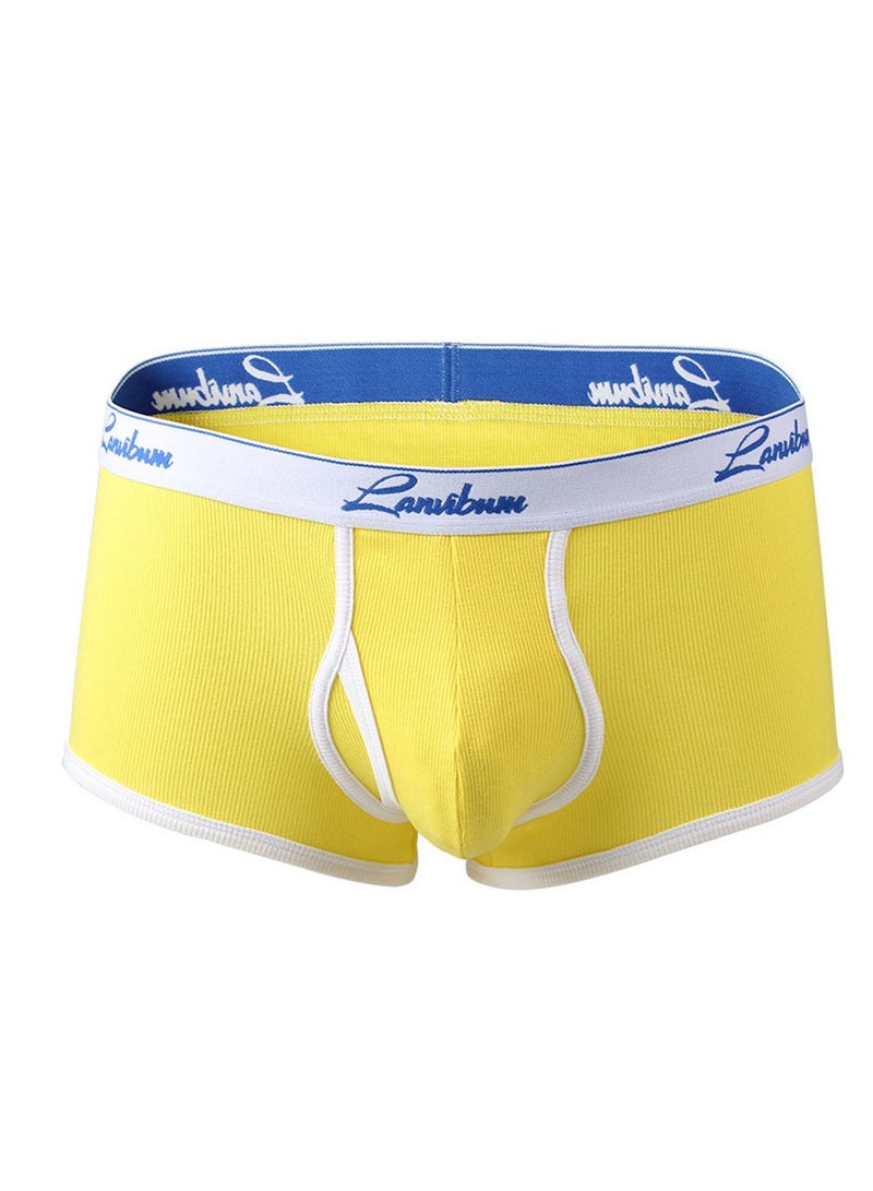 Cotton Mid-rise Men's Underwear Yellow