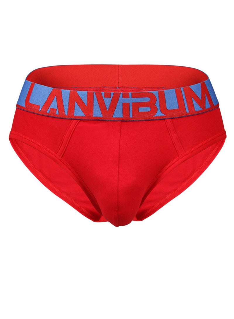 Cotton Mid-rise Men's Underwear Red