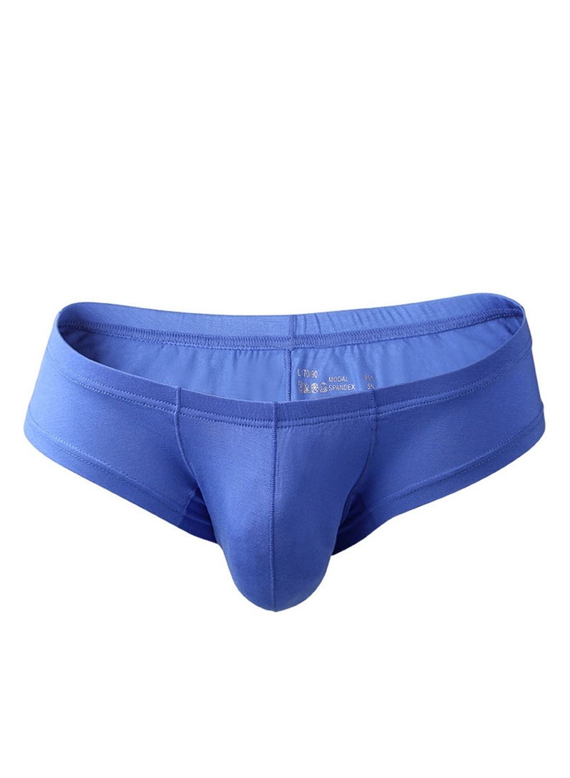 Men's Youth Low Waist Breathable Solid Color Underwear Blue