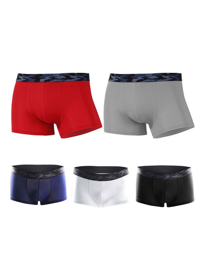 Solid Elastic Breathable Boxers White