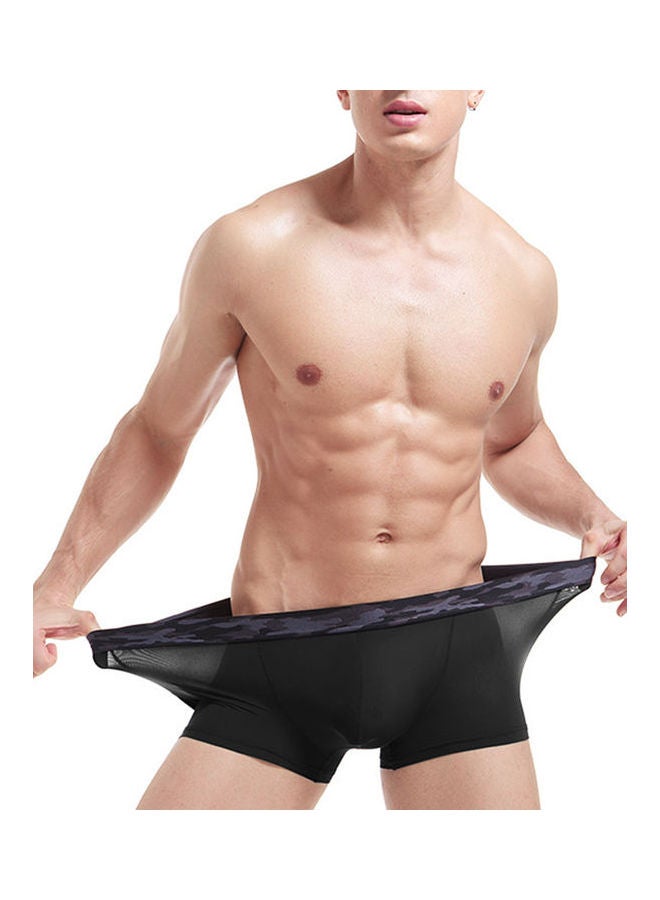 Solid Elastic Breathable Boxers White