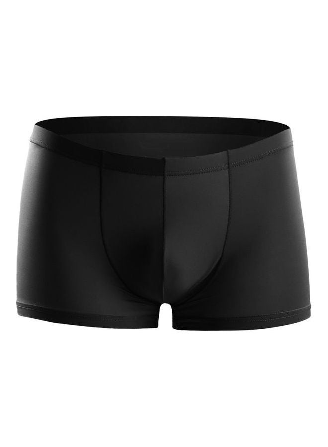 Men Solid Colour Thin Breathable Seamless Bulge Underwear Black