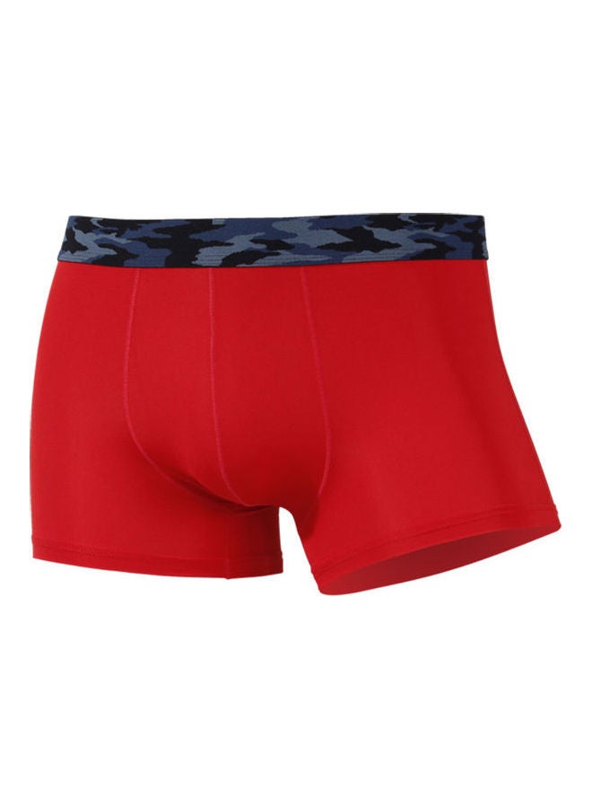 Solid Elastic Breathable Boxers Red