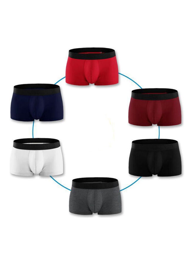 4-Piece Elastic Cotton Boxers Blue/Red/Green