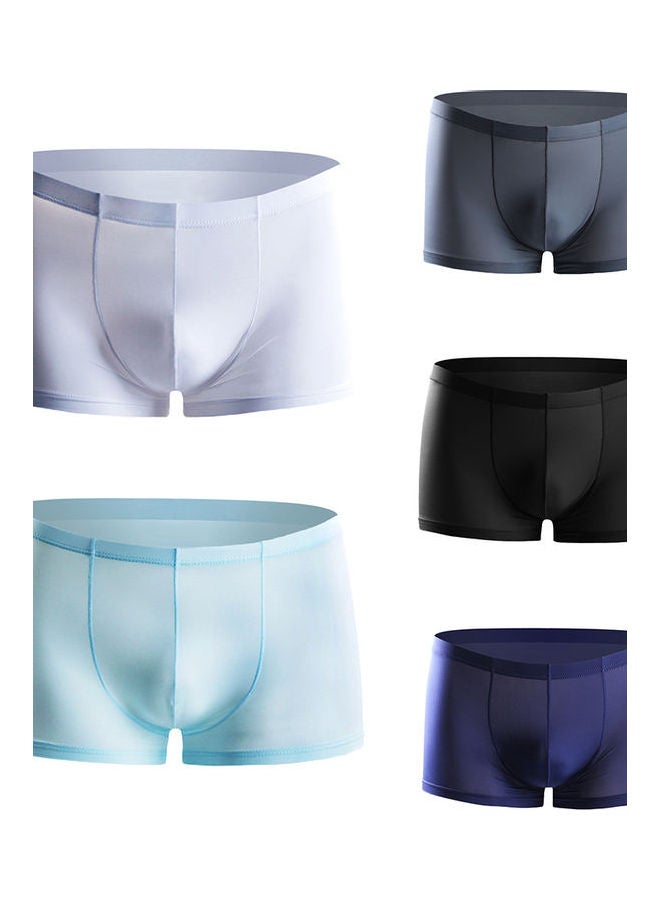 Thin Breathable Bulge Boxers Light Blue