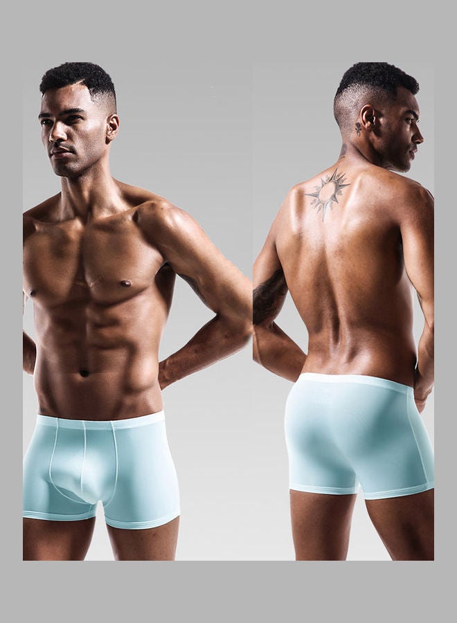 Thin Breathable Bulge Boxers Light Blue