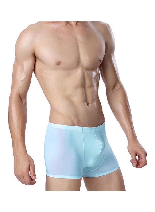 Thin Breathable Bulge Boxers Light Blue