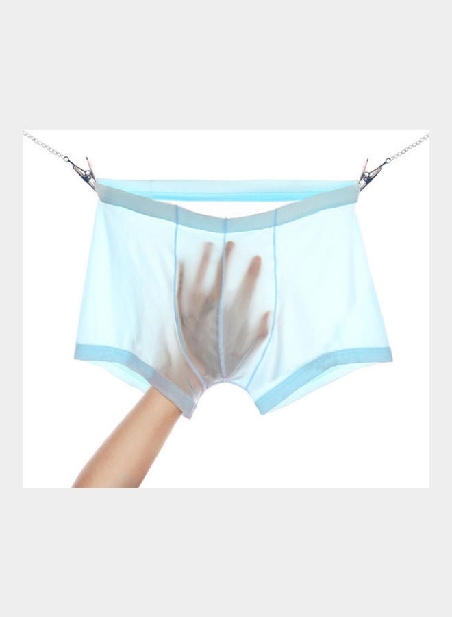 Thin Breathable Bulge Boxers Light Blue