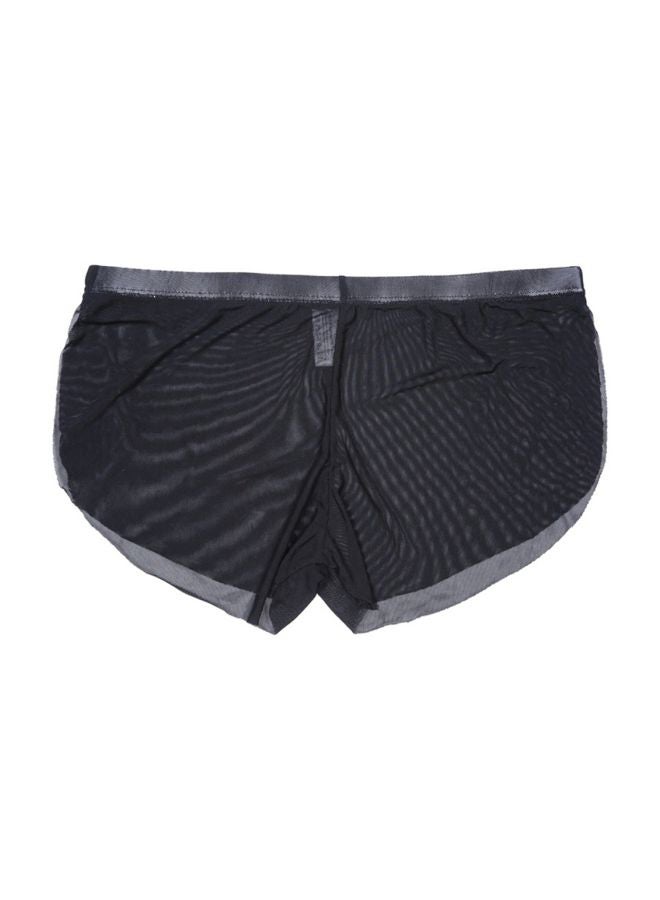 Solid Low Rise Split Boxers Black