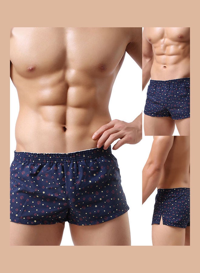 Fashionable Dots Clover Printed Boxers Blue