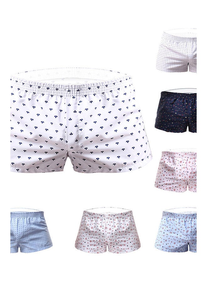 Fashionable Dots Clover Printed Boxers Blue