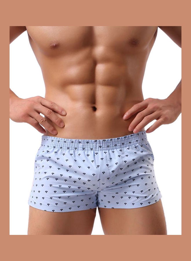 Fashionable Dots Clover Printed Boxers Blue