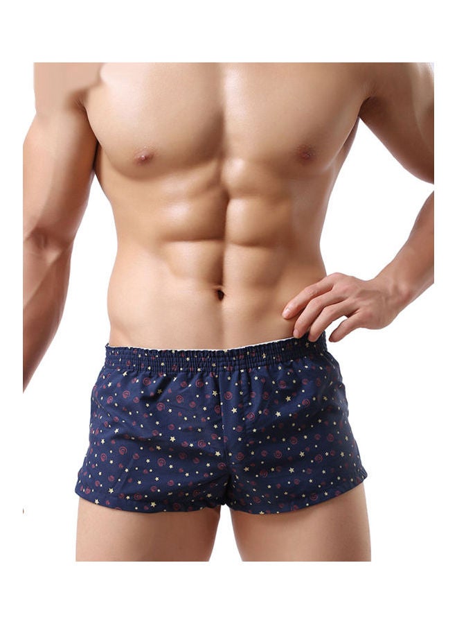 Fashionable Dots Clover Printed Boxers Blue