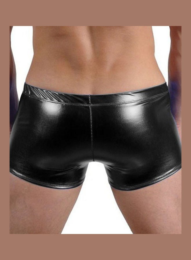 Fashionable Club Patent Boxers Black