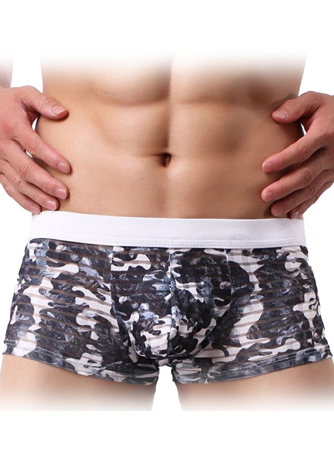 Elastic Camouflage Pattern Boxers Camouflage Grey