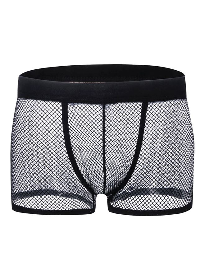 Solid Mesh Boxers Black