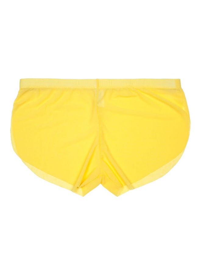 Low Waist Split Detail Boxers Yellow