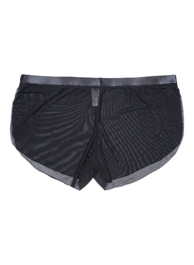 Low Waist Split Detail Boxers Black