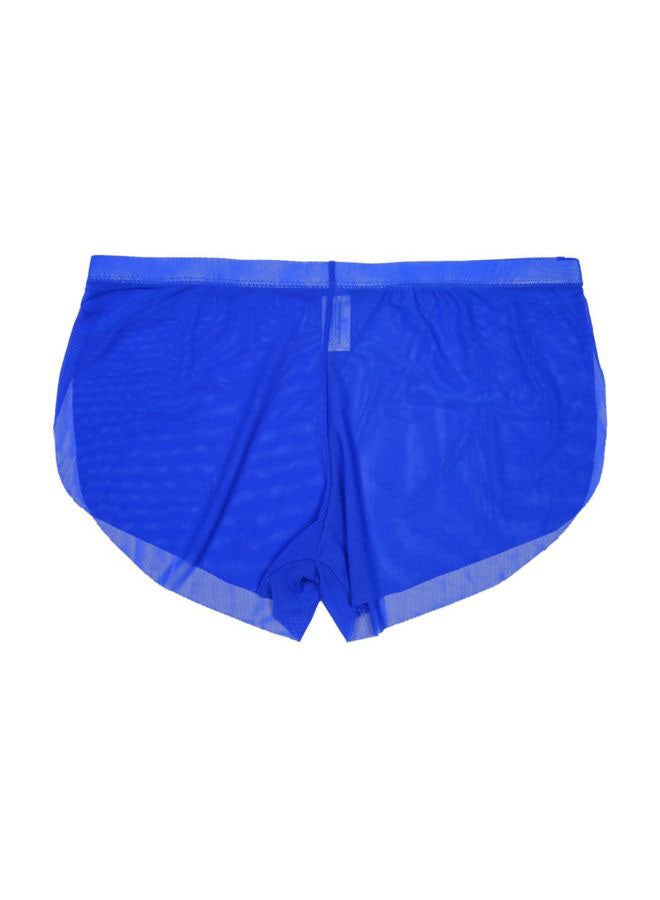 Solid Low Rise Split Boxers Blue