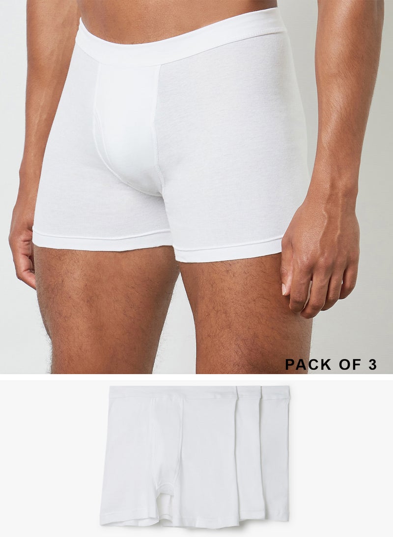 3-Piece Basic Boxers Set White