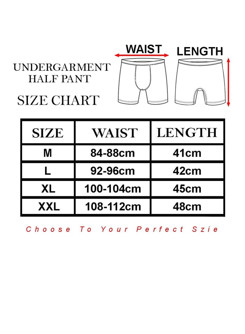 Men Plain Black Underwear Boxer Combed Cotton Six Pcs Pack