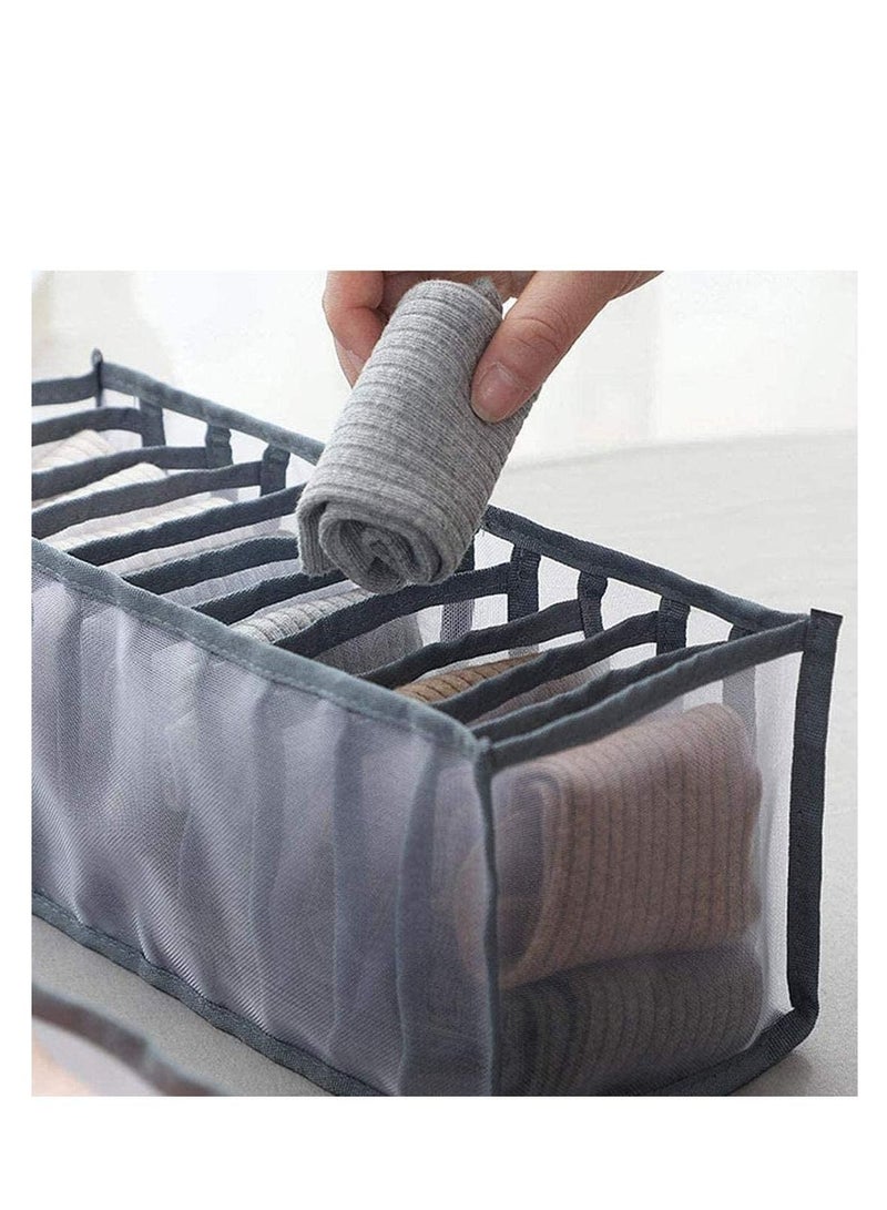 Underwear Storage Organizer, 3Pcs Drawer Organiser Foldable Box Compartment, Multi-Grid Cabinet Organizers Divider for Organizing Bras, Socks,Ties, Belts