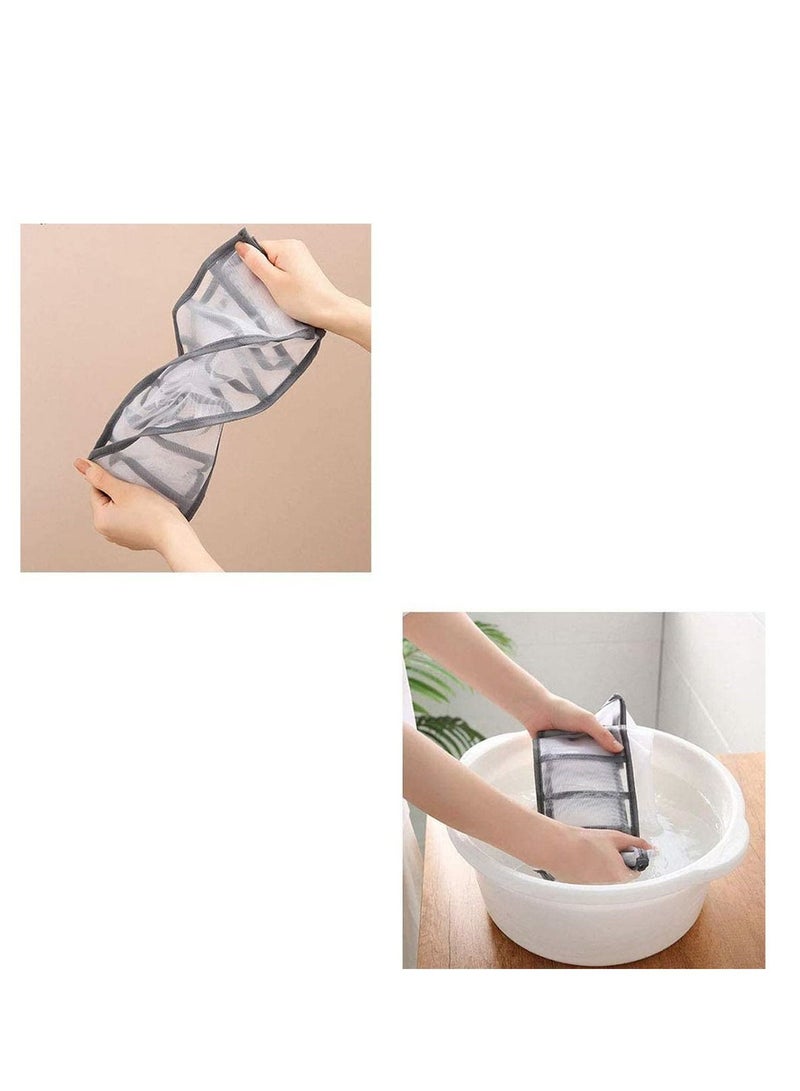 Underwear Storage Organizer, 3Pcs Drawer Organiser Foldable Box Compartment, Multi-Grid Cabinet Organizers Divider for Organizing Bras, Socks,Ties, Belts