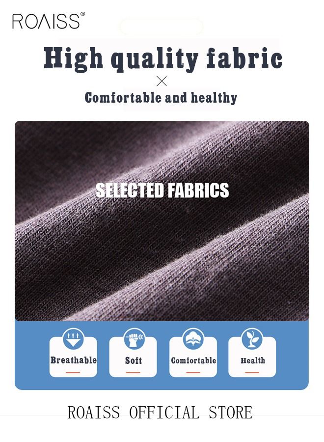 Men's Boxers 4 Pack Set Trend Men's Teenage Boys Underwear Breathable Cotton Short Briefs High Elastic Classic Elastic Waistband Underwear