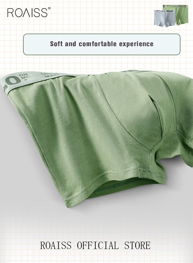 Men's Boxers 4 Pack Set Trend Men's Teenage Boys Underwear Breathable Cotton Short Briefs High Elastic Classic Elastic Waistband Underwear