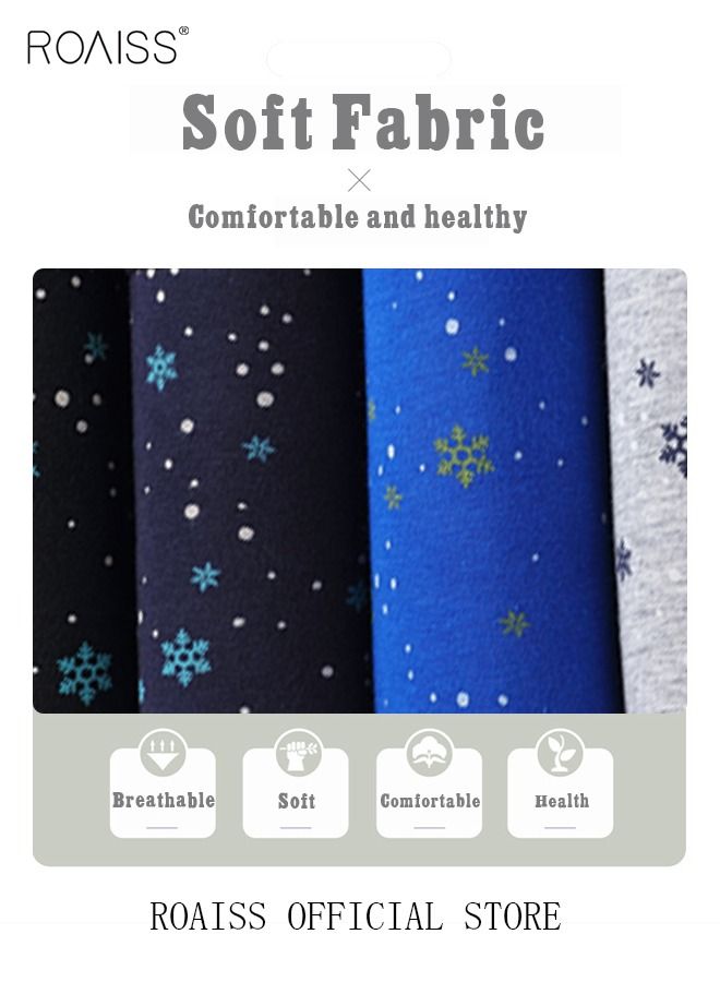 4 Pack Set Men's 95% Cotton Boxer Shorts Breathable Soft Underwear Summer High Stretch Seamless Underwear