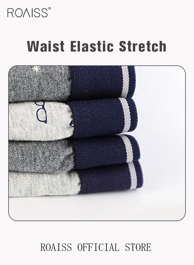 4 Pack Set Men's  95% Cotton Boxer Shorts Breathable Soft Underwear Summer High Stretch Seamless Underwear
