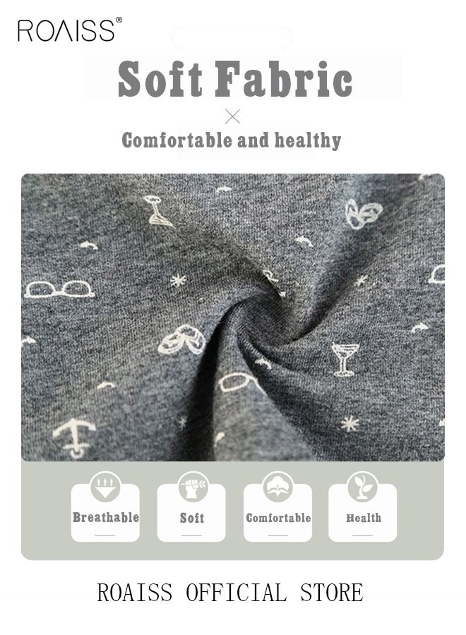4 Pack Set Men's  95% Cotton Boxer Shorts Breathable Soft Underwear Summer High Stretch Seamless Underwear