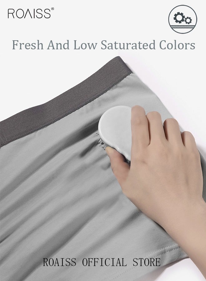Set of 3 Men's Boys Cotton Boxer Briefs Breathable Soft Underwear Summer Stretch Large Size Plus Fat Men's Boxer Briefs