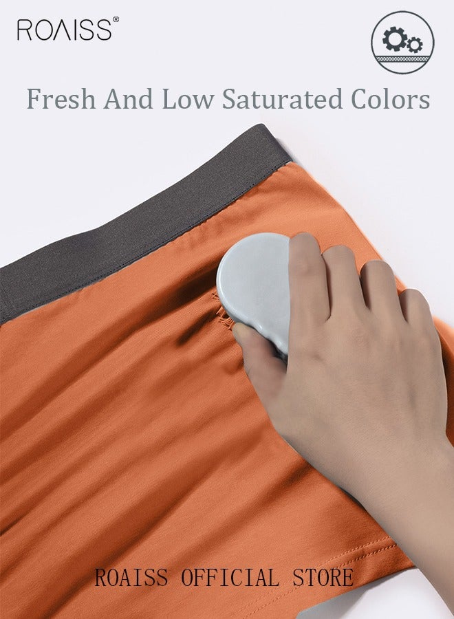 Set of 3 Men's Boys Cotton Boxer Briefs Breathable Soft Underwear Summer Stretch Large Size Plus Fat Men's Boxer Briefs