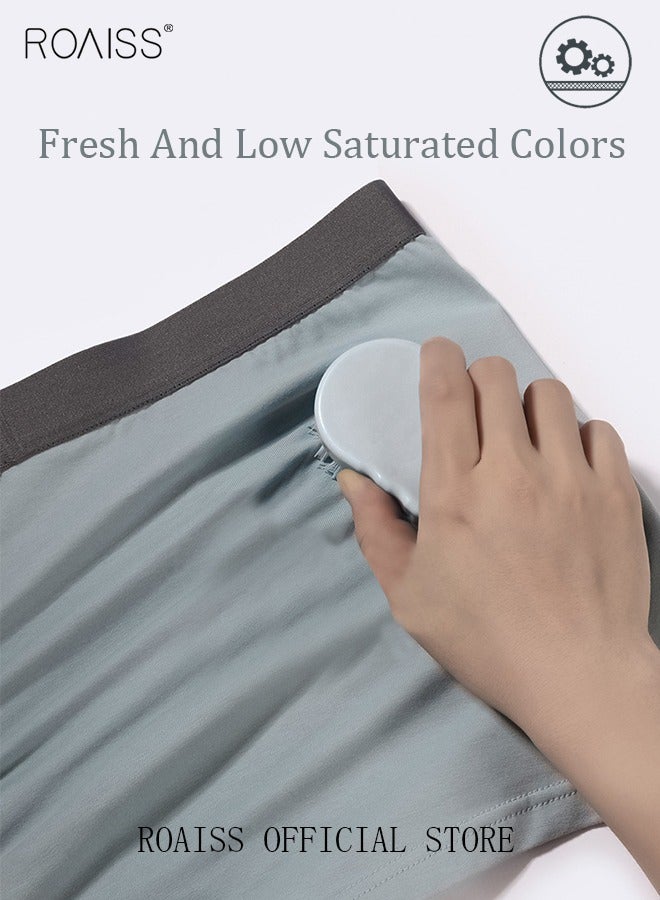 Set of 3 Men's Boys Cotton Boxer Briefs Breathable Soft Underwear Summer Stretch Large Size Plus Fat Men's Boxer Briefs